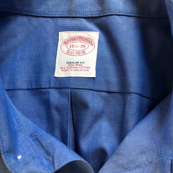 Brookes Brothers Dress Shirt 15 1/2 35 Regular Fit - Picture 5 of 5